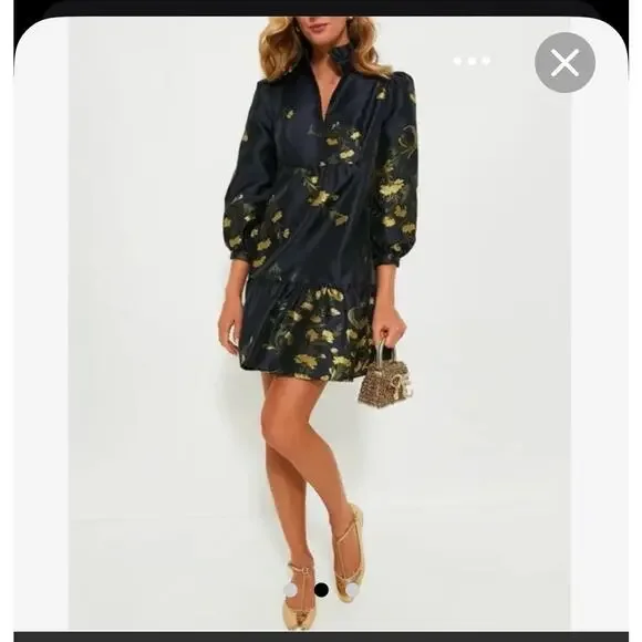 Tuckernuck Navy Floral Jacquard Dress – XS - Picture 2 of 8